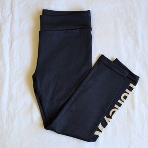 hurley girls navy blue active wear sporty athletic leggings size 6